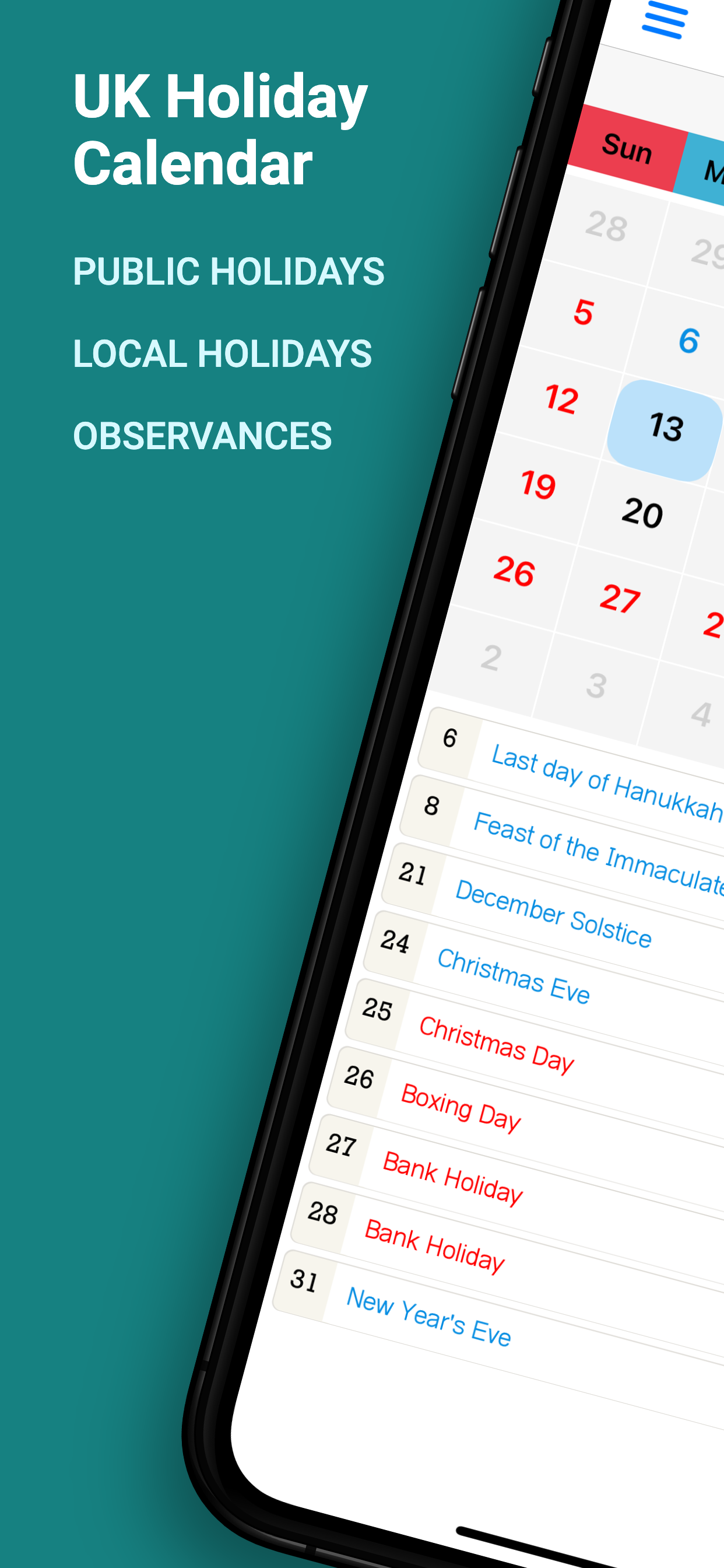 UK Holiday Calendar
